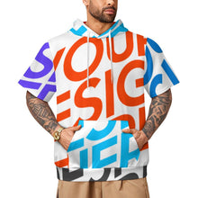 Cargar imagen en el visor de la galería, Sudadera con capucha de manga corta para mujer y hombre LM250 personalizado con patrón foto texto (impresión de imágenes múltiples)