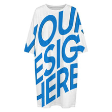 Cargar imagen en el visor de la galería, Camisón holgado de manga corta para mujer talla grande LM475 personalizado con patrón foto texto (impresión de imagen única)