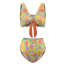Cargar imagen en el visor de la galería, ikini Cintura Alta Personalizado | Traje de Baño Retro Nudo Frontal