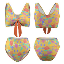 Cargar imagen en el visor de la galería, ikini Cintura Alta Personalizado | Traje de Baño Retro Nudo Frontal