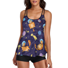 Cargar imagen en el visor de la galería, Tankini Vestido con Short | Bañador Falda 2 Piezas Tallas Grandes