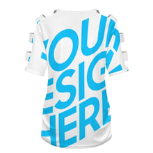 Cargar imagen en el visor de la galería, Camiseta de mujer de manga corta con hombros descubiertos LM077 personalizado con patrón foto texto (impresión de imagen única)