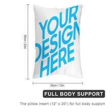 Cargar imagen en el visor de la galería, Funda de almohada de poliéster de gran tamaño en varios tamaños personalizado con patrón foto texto (mismo diseño en ambos lados)