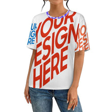 Cargar imagen en el visor de la galería, Camiseta unisex de cuello redondo acanalado Camiseta ajustada de manga corta NT personalizado con patrón foto texto (impresión de imágenes múltiples)