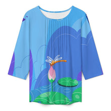 Cargar imagen en el visor de la galería, Blusa Fruncida Mujer Manga 3/4 | Top Drapeado Personalizable