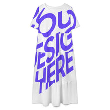 Cargar imagen en el visor de la galería, Vestido Largo de Cuello Redondo y Manga Corta para Mujer MWL784 personalizado con patrón foto texto