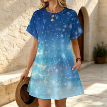 Cargar imagen en el visor de la galería, Short-sleeved Dress Christmas Tree, Starlight, Stars, Winter