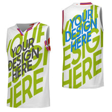 Cargar imagen en el visor de la galería, Camiseta de baloncesto con cuello en V para hombre KTZREV1 personalizado con patrón foto texto