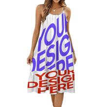 Cargar imagen en el visor de la galería, Vestido de falda con tirantes finos ajustables y sueltos para mujer KQ personalizado con patrón foto texto (impresión de imágenes múltiples)