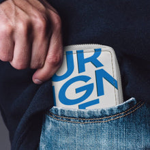 Cargar imagen en el visor de la galería, Tarjetero de piel personalizado con patrón foto texto (impresión de imagen única)