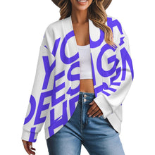Cargar imagen en el visor de la galería, Cárdigan para mujer LM561 con hombros anchos y mangas largas personalizado con patrón foto texto (impresión de imagen única)