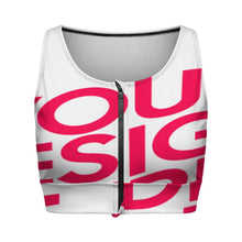 Cargar imagen en el visor de la galería, Sujetadores deportivos con cremallera frontal para mujer SDS2007 personalizado con patrón foto texto (impresión de imagen única)