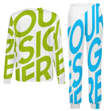 Cargar imagen en el visor de la galería, Conjunto de pijama de manga larga con cuello redondo para niños LM126 personalizado con patrón foto texto (impresión de imagen única)