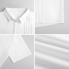 Cargar imagen en el visor de la galería, Camisa plisada de manga corta para hombre LM005 personalizado con patrón foto texto (impresión de imagen única)