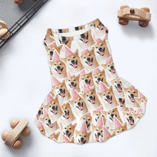 Cargar imagen en el visor de la galería, Pet Dress Dog, Repeating Pattern Santa Claus-Red-White-Circle-Blue-Print-Merry Christmas-Repeat-Tile