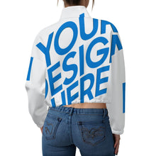 Cargar imagen en el visor de la galería, Chaqueta corta de polar con capucha para mujer MWL476 personalizado con patrón foto texto (impresión de imagen única)
