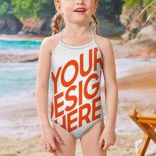 Cargar imagen en el visor de la galería, Bañador de una pieza con tirantes SDS301 para niñas personalizado con patrón foto texto