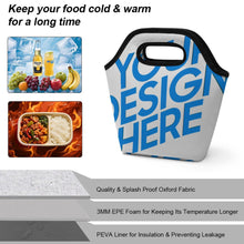 Cargar imagen en el visor de la galería, Bolsa de almuerzo portátil personalizado con patrón foto texto (impresión de imagen única)