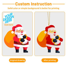 Cargar imagen en el visor de la galería, Colgante de árbol de Navidad de acrílico (mismo patrón) personalizado con patrón foto texto