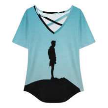 Cargar imagen en el visor de la galería, Camiseta Cruzada Cuello V Personalizable para Mujer | Top Verano