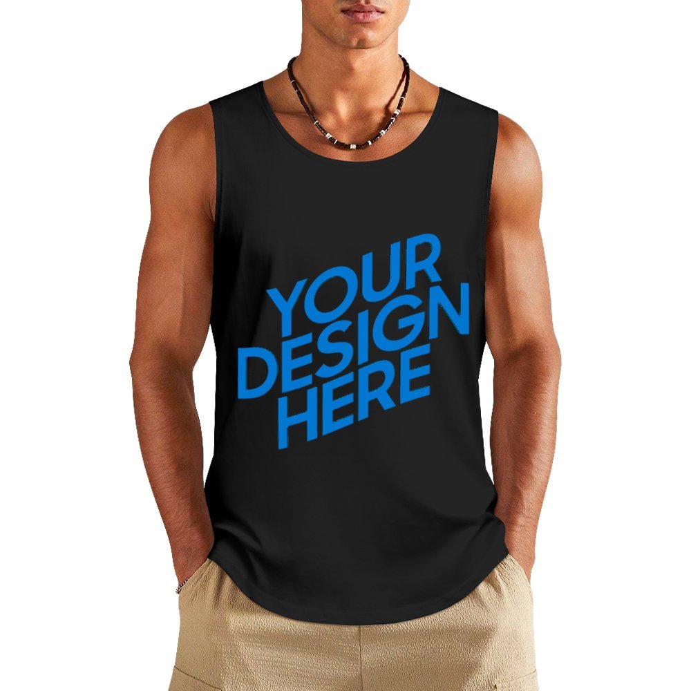 Camiseta de tirantes de algodón para hombre BX multicolor con estampado a doble cara personalizado con patrón foto texto