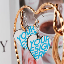 Cargar imagen en el visor de la galería, Pendientes de madera natural colgantes para mujeres y niñas SS1405003 Personalizados con Foto, Texto o Logo