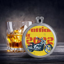 Cargar imagen en el visor de la galería, Petaca Redonda Personalizada 5oz | Acero Inoxidable y Panel Acrílico
