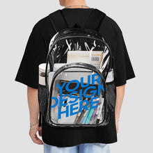 Cargar imagen en el visor de la galería, Mochila Escolar transparente con Bolsillo de Malla personalizado con patrón foto texto