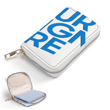 Cargar imagen en el visor de la galería, Tarjetero de piel personalizado con patrón foto texto (impresión de imagen única)