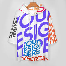 Cargar imagen en el visor de la galería, Sudadera con capucha para hombre y mujer LM033 de media manga con diseño multiimagen en tejido sanitario (también llamado capa de aire) personalizado con patrón foto texto