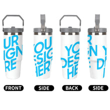 Cargar imagen en el visor de la galería, Vaso de coche con aislamiento de gran capacidad de 30 oz personalizado con patrón foto texto
