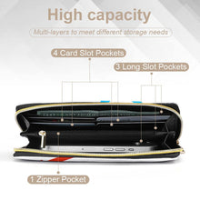 Cargar imagen en el visor de la galería, Cartera de viaje de piel para mujer y hombre personalizado con patrón foto texto (diferentes imágenes en ambos lados)