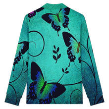 Cargar imagen en el visor de la galería, Breathable Polo-Neck Long Sleeve T-Shirt Butterfly, Gothic