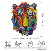Cargar imagen en el visor de la galería, Puzzles / Rompecabezas irregular con forma de cabeza de tigre personalizado con Impresión Completa de Una Imagen con Foto Logo Patrón Texto