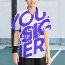 Cargar imagen en el visor de la galería, Camiseta de fútbol juvenil J58T personalizado con patrón foto texto