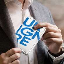 Cargar imagen en el visor de la galería, Tarjetero de piel personalizado con patrón foto texto (impresión de imagen única)