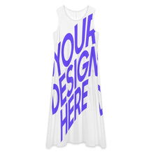 Cargar imagen en el visor de la galería, Vestido largo de verano sin mangas para mujer F21Q con hombros descubiertos personalizado con patrón foto texto