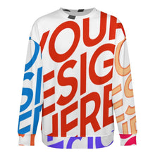 Cargar imagen en el visor de la galería, Suéter unisex de cuello redondo ANR personalizado con patrón foto texto (impresión de imágenes múltiples)
