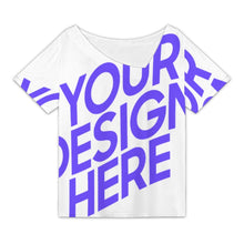 Cargar imagen en el visor de la galería, Camiseta de manga corta con escote en V y frente inclinado DVL personalizado con patrón foto texto (impresión de imagen única)