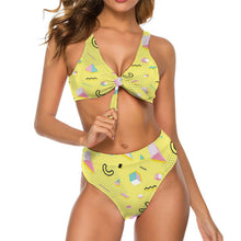 Cargar imagen en el visor de la galería, Bikini Personalizado de Cintura Alta | Diseño con Nudo y Tu Foto