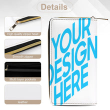 Cargar imagen en el visor de la galería, Cartera de viaje de piel para mujer y hombre personalizado con patrón foto texto (diferentes imágenes en ambos lados)