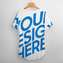 Cargar imagen en el visor de la galería, Camiseta de Seda Hielo de Manga Corta con Cuello en V para Mujer NZ109 personalizado con patrón foto texto (impresión de imagen única)