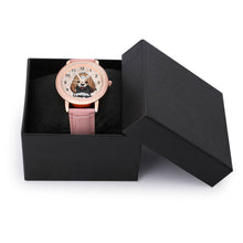 Cargar imagen en el visor de la galería, Reloj de Mujer Personalizado con Foto y Correa de Piel Rosa