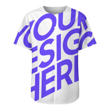 Cargar imagen en el visor de la galería, Camisa de hombre de manga corta sin cuello LM018 personalizado con patrón foto texto (impresión de imagen única)