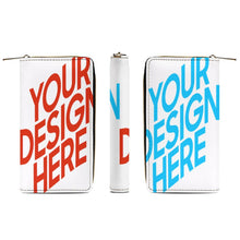 Cargar imagen en el visor de la galería, Cartera de viaje de piel para mujer y hombre personalizado con patrón foto texto (diferentes imágenes en ambos lados)