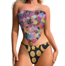 Cargar imagen en el visor de la galería, 2024 Nuevo Traje de baño conjunto de bikini push-up sin tirantes sexy 2 piezas personalizado con logotipo foto y texto (impresión de imágenes múltiples)