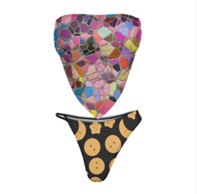 Cargar imagen en el visor de la galería, 2024 Nuevo Traje de baño conjunto de bikini push-up sin tirantes sexy 2 piezas personalizado con logotipo foto y texto (impresión de imágenes múltiples)