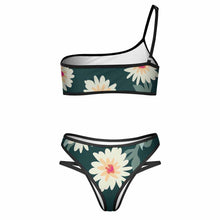 Cargar imagen en el visor de la galería, 2024 nuevo traje de baño de un solo hombro push-up bikini sin tirantes conjunto de 2 piezas personalizado con patrón foto texto (impresión de imagen única)