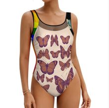 Cargar imagen en el visor de la galería, Novedad de 2024 Traje de baño SDS2006 para mujer una pieza monokini de tela de malla personalizado con patrón foto texto (impresión de imágenes múltiples)