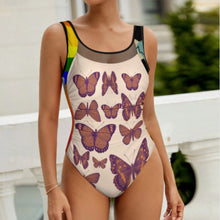 Cargar imagen en el visor de la galería, Novedad de 2024 Traje de baño SDS2006 para mujer una pieza monokini de tela de malla personalizado con patrón foto texto (impresión de imágenes múltiples)